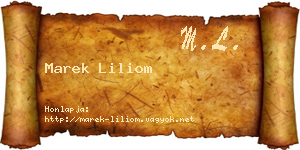 Marek Liliom névjegykártya